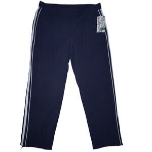 Cheetah Activewear Men’s Navy Blue Track Pants Size Large Zip Ankle Striped